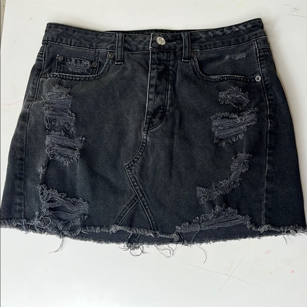 American Eagle Outfitters‎ Black Mini Skirt Casual Denim Size 6